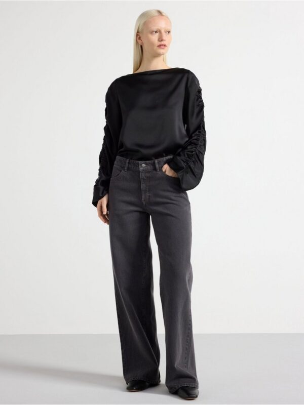 Blouse with ruched sleeves - 3003307-80