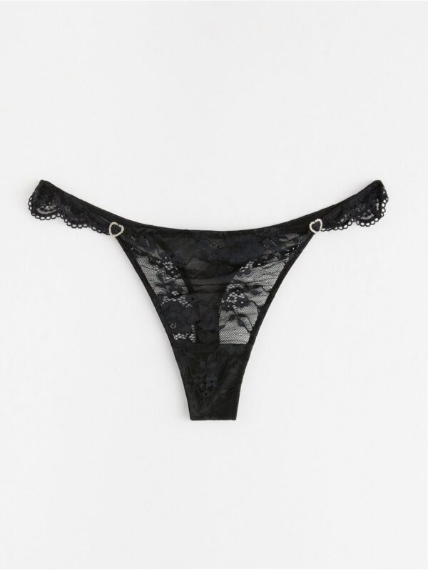 Thong in lace with low waist - 3003384-80