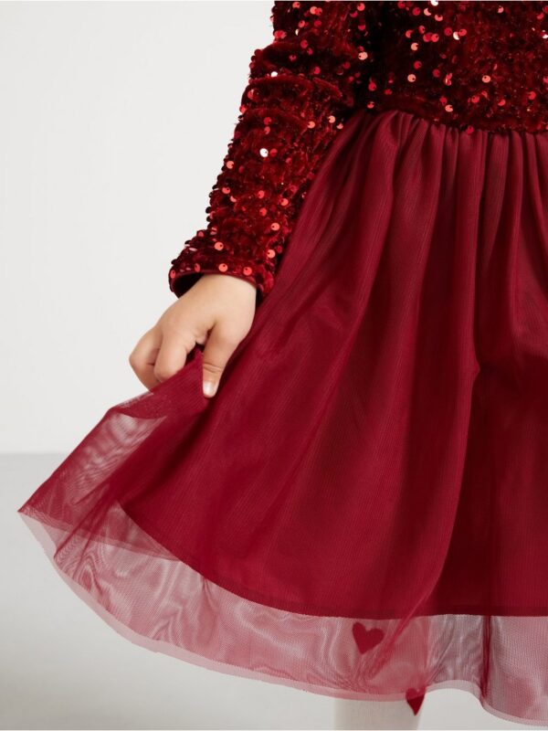 Long-sleeved dress with sequins - 3003429-4476