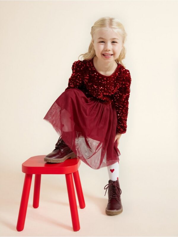 Long-sleeved dress with sequins - 3003429-4476