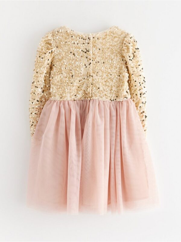 Long-sleeved dress with sequins - 3003429-6928