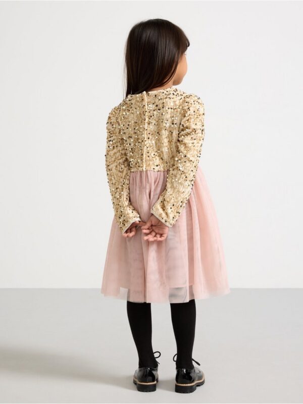 Long-sleeved dress with sequins - 3003429-6928