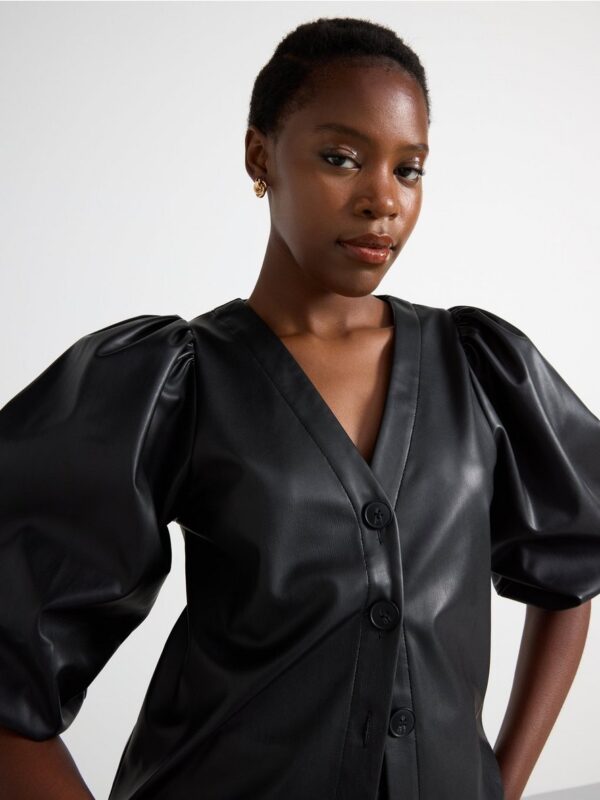 Blouse in imitation leather - 3003484-80