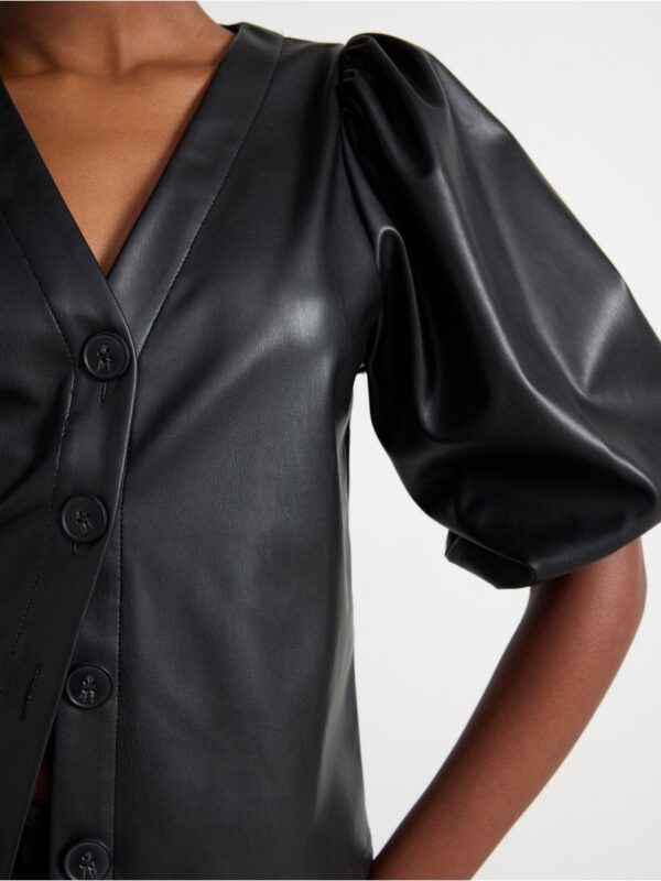 Blouse in imitation leather - 3003484-80