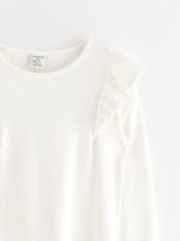 Top in pointelle with frills - 3003696-325