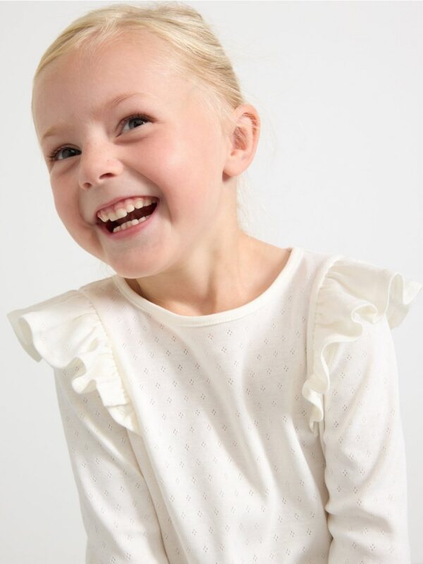 Top in pointelle with frills - 3003696-325