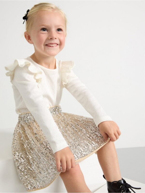 Top in pointelle with frills - 3003696-325