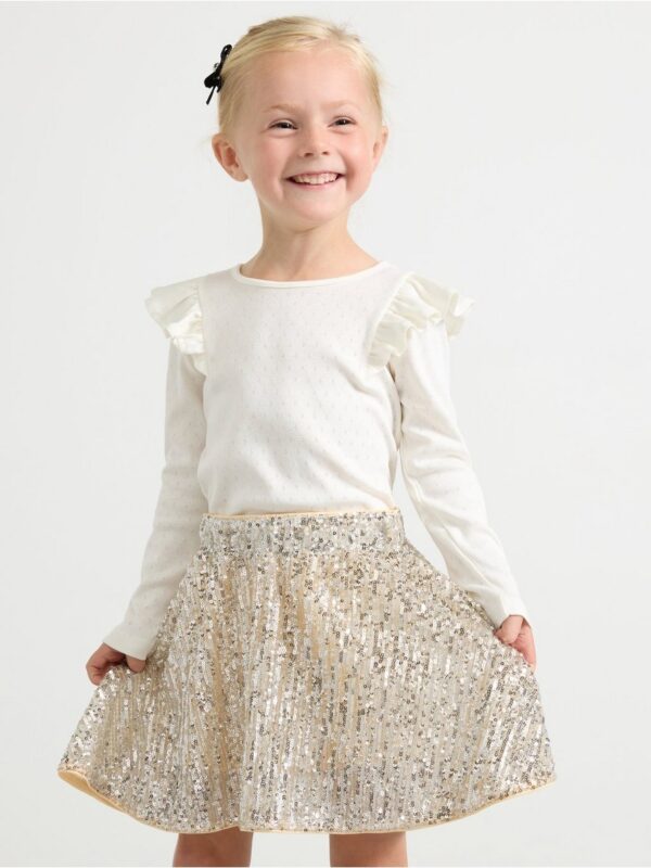 Top in pointelle with frills - 3003696-325