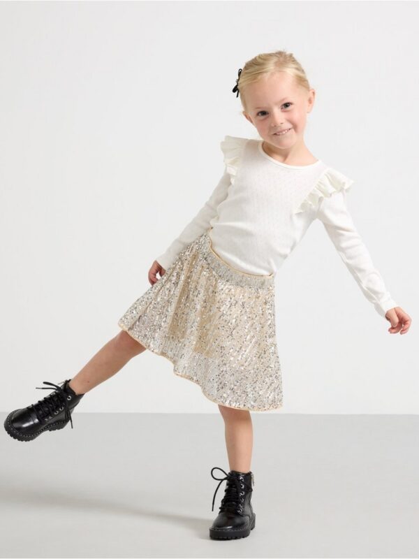 Top in pointelle with frills - 3003696-325