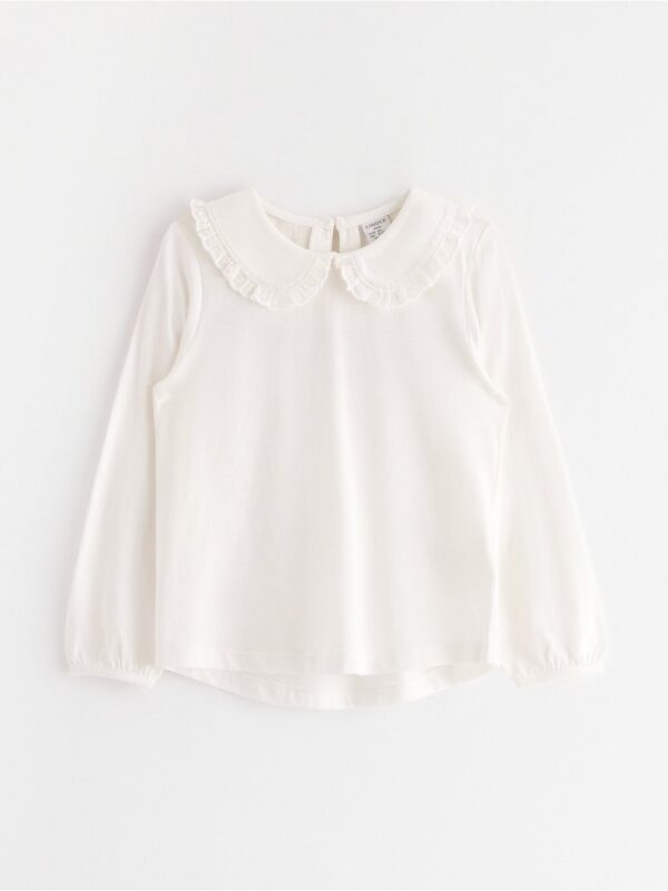 Long-sleeved top with collar - 3003731-325