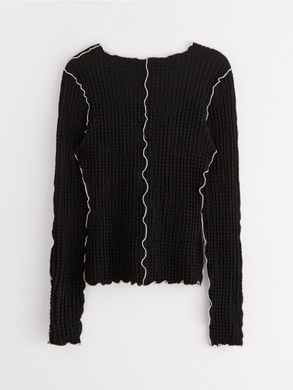 Crinkled long-sleeved top - 3005386-80