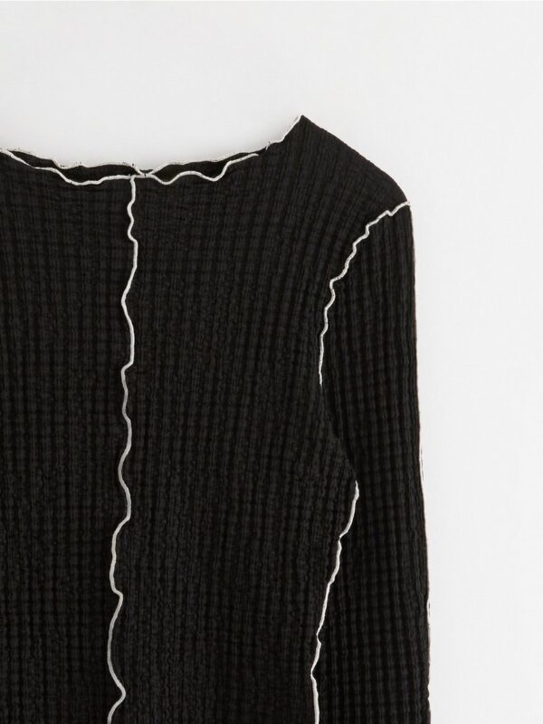 Crinkled long-sleeved top - 3005386-80