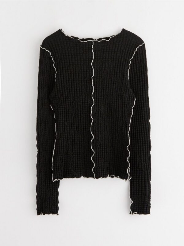 Crinkled long-sleeved top - 3005386-80