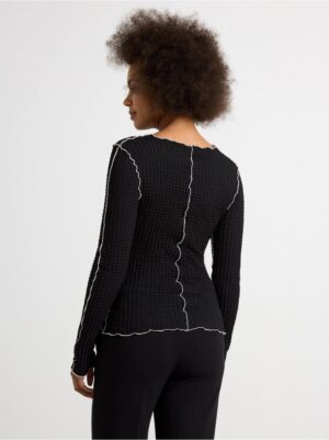 Crinkled long-sleeved top - 3005386-80