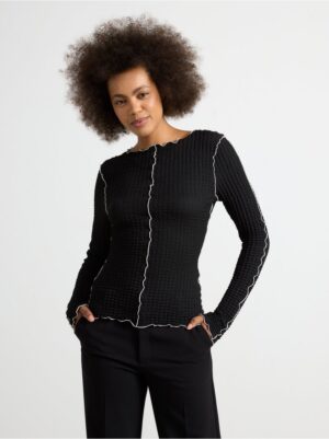Crinkled long-sleeved top - 3005386-80