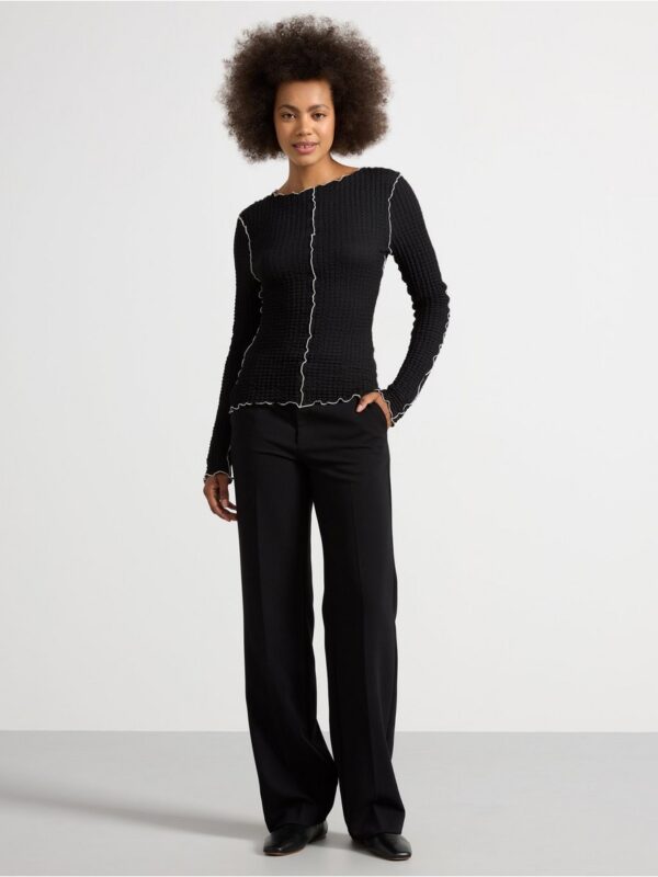 Crinkled long-sleeved top - 3005386-80