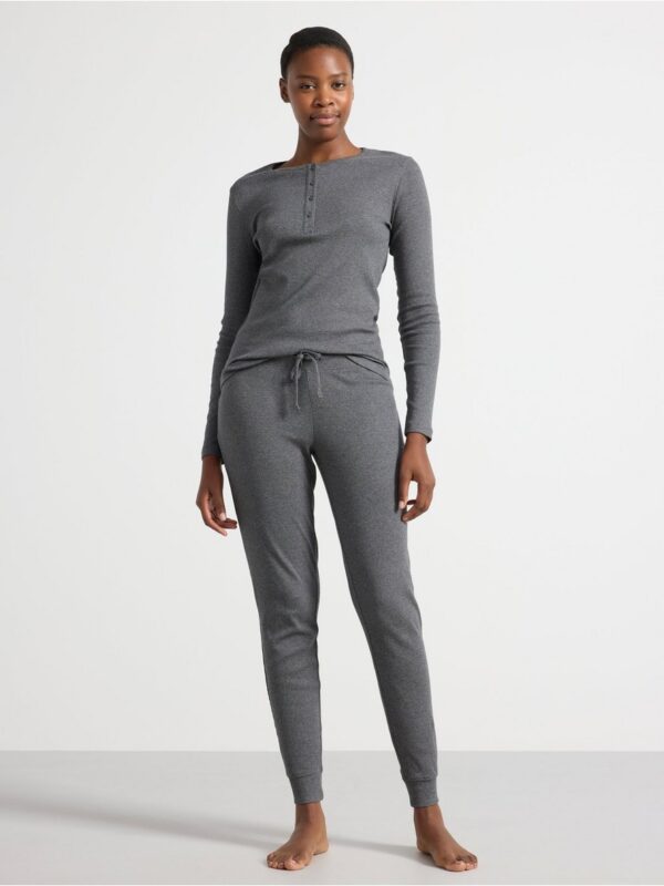 Ribbed pyjama trousers - 8374787-7945