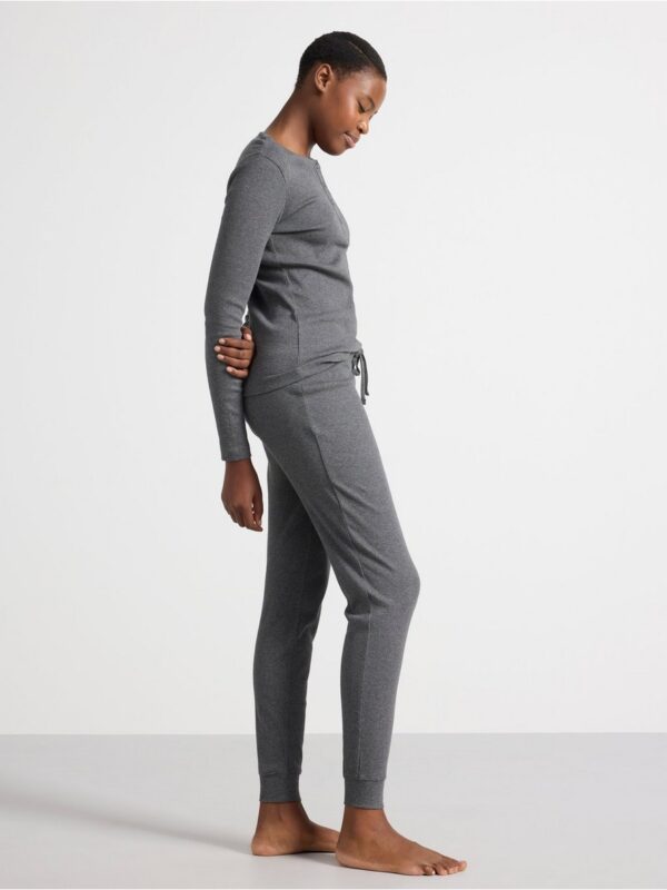 Ribbed pyjama trousers - 8374787-7945
