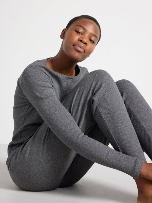 Ribbed pyjama trousers - 8374787-7945