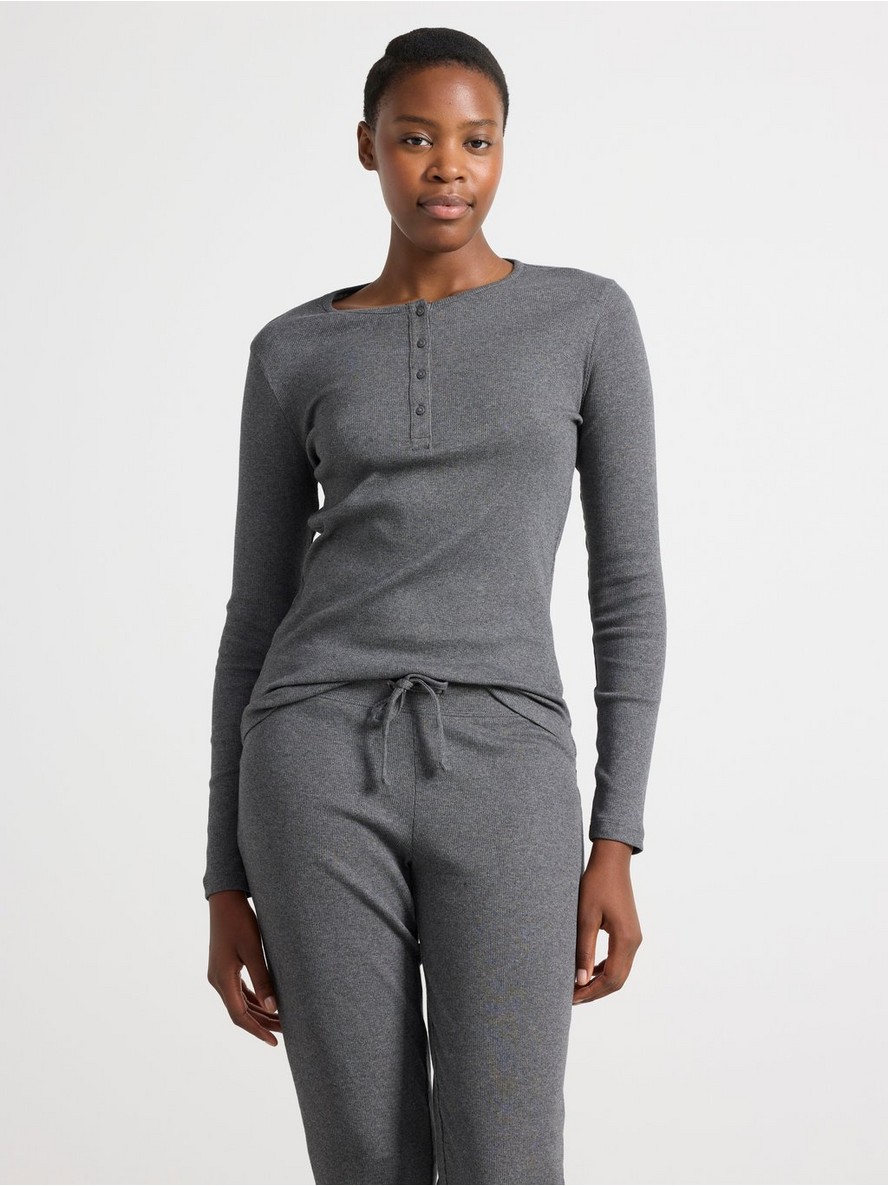 Pidzama gornji deo – Ribbed long sleeve pyjama top