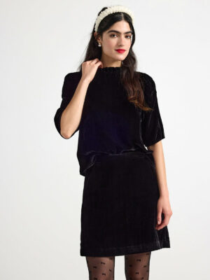 Bluza - mešavina 75% viskoza - Short-sleeved blouse in velvet 27