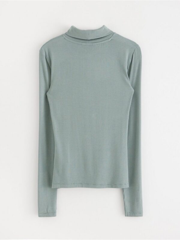 Ribbed long-sleeved top with turtleneck - 3001168-3564