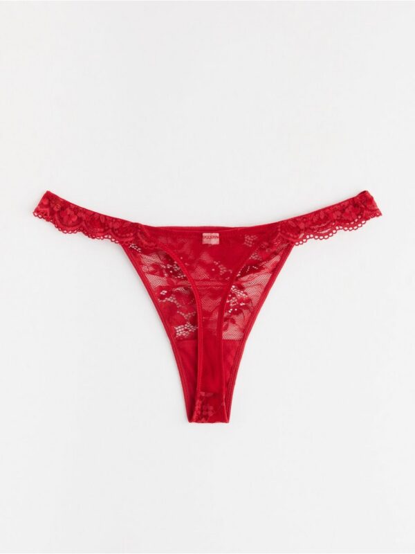 Thong in lace with low waist - 3003384-7909