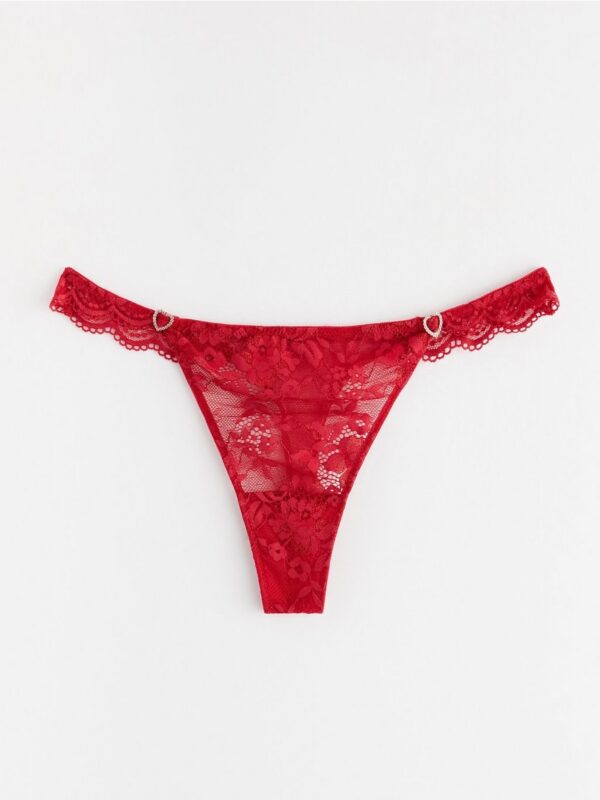 Thong in lace with low waist - 3003384-7909