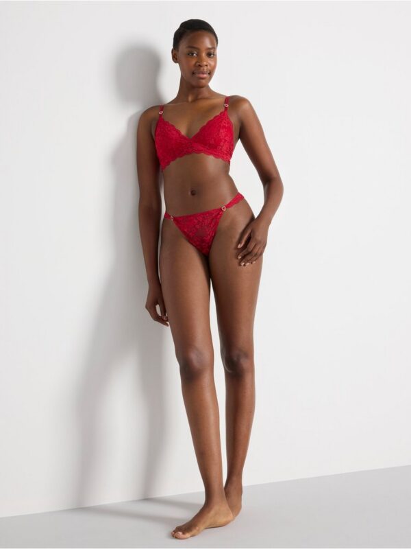 Thong in lace with low waist - 3003384-7909