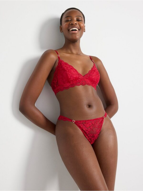 Thong in lace with low waist - 3003384-7909