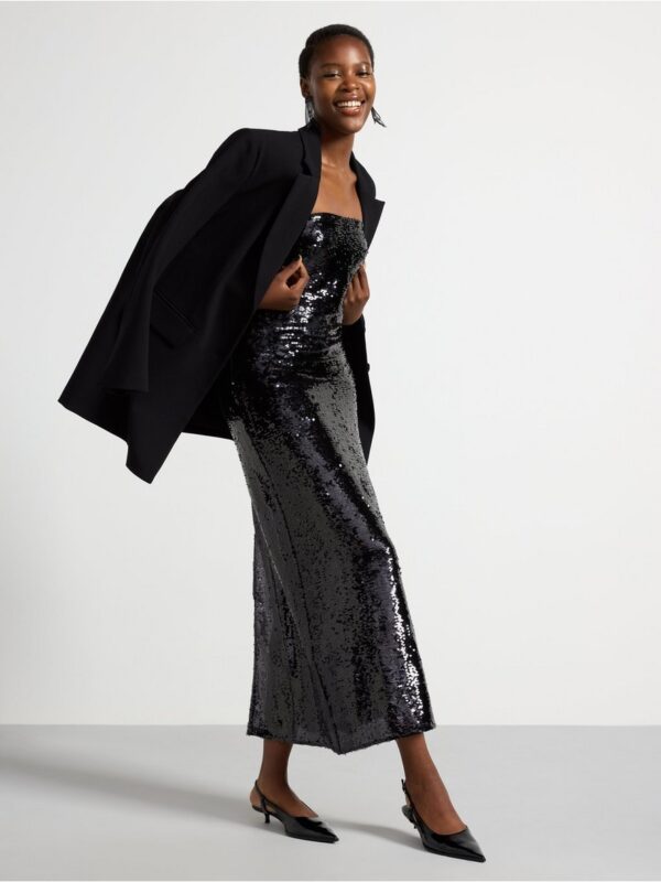Bandeau dress with sequins - 3003585-80