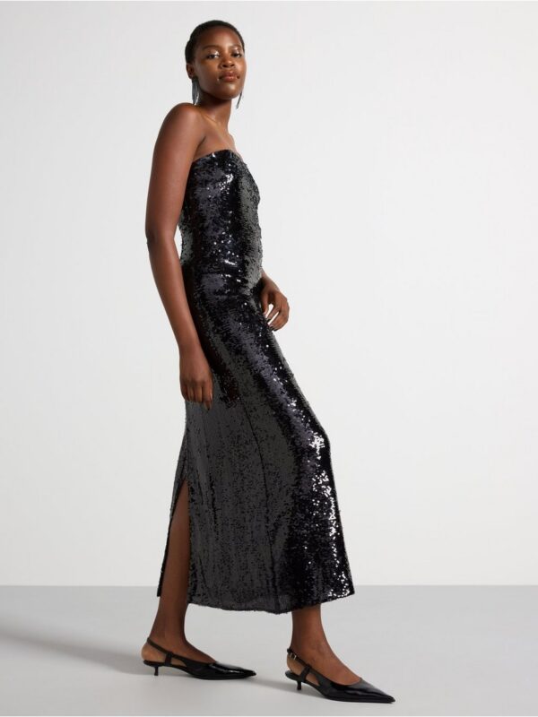 Bandeau dress with sequins - 3003585-80