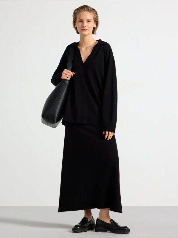Fine-knit maxi skirt - 3003599-80