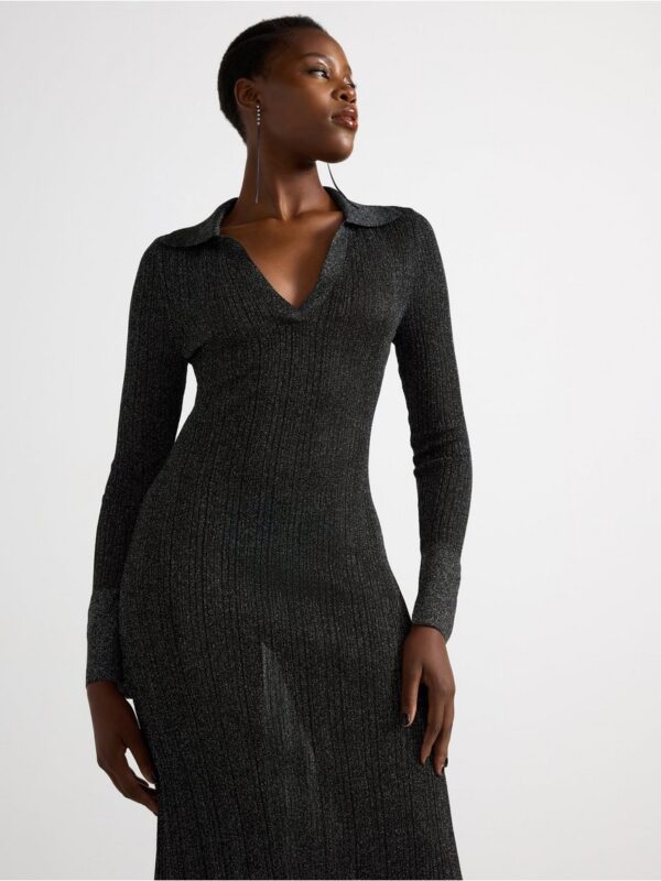 Midi dress with glitter - 3003622-80