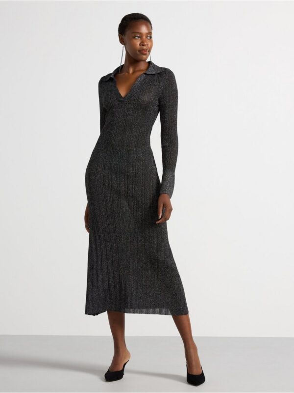 Midi dress with glitter - 3003622-80