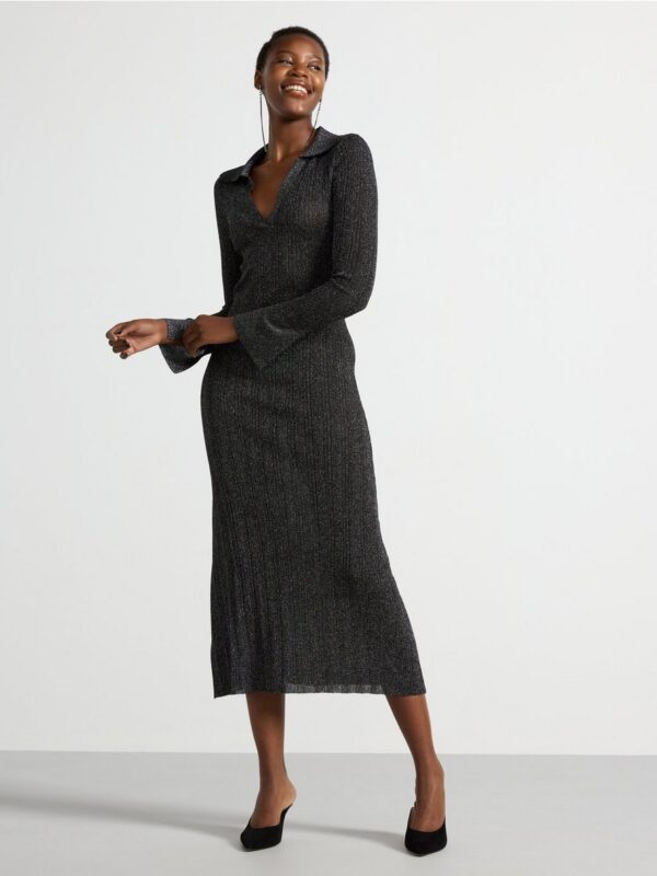 Midi dress with glitter - 3003622-80