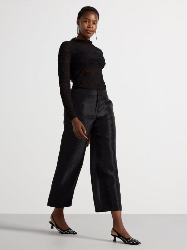 Cropped trousers with wide legs - 3003884-80