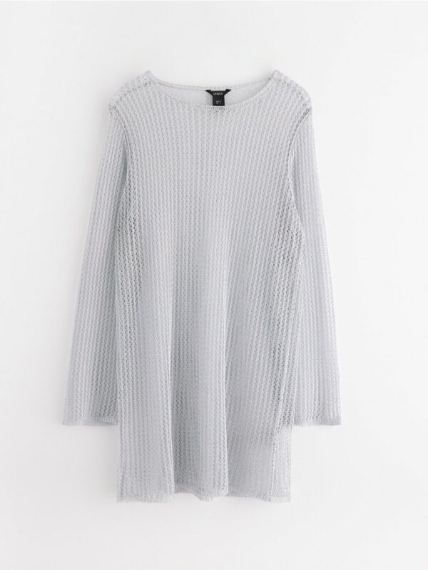 Hole-knit tunic with metallic finish - 3003918-10