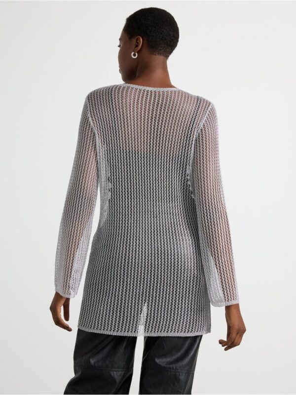 Hole-knit tunic with metallic finish - 3003918-10