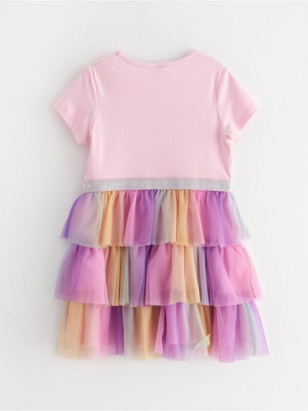 Short-sleeved flounce dress - 3004846-3679