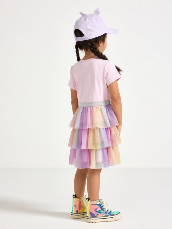 Short-sleeved flounce dress - 3004846-3679