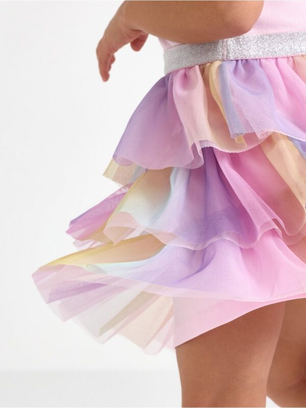 Short-sleeved flounce dress - 3004846-3679