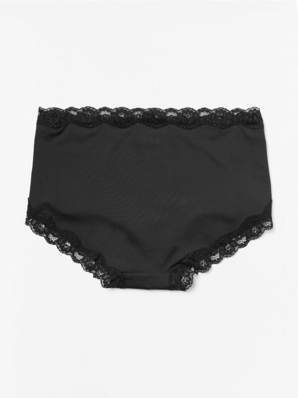 Regular waist briefs with lace trim - 3001868-80