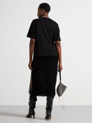 Midi skirt in feather yarn - 3003866-80