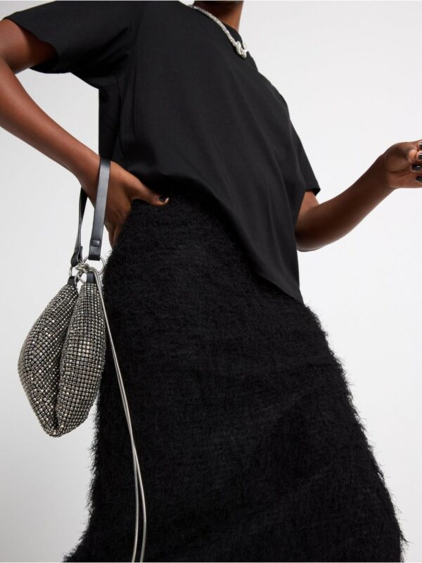 Midi skirt in feather yarn - 3003866-80