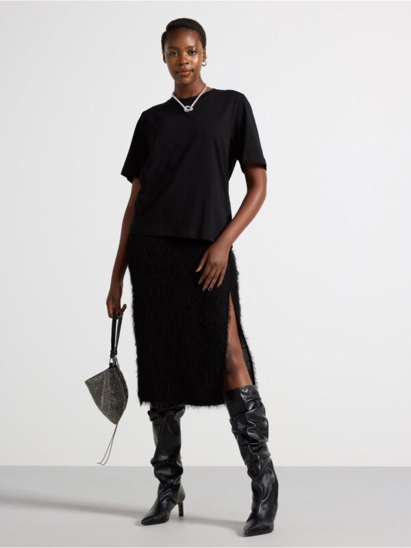 Midi skirt in feather yarn - 3003866-80