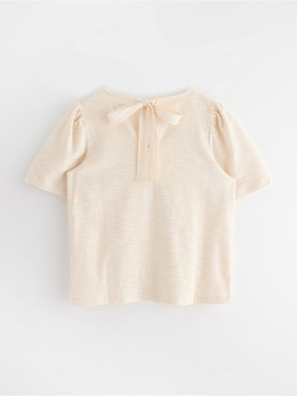 Short-sleeved top with texture - 3004125-300