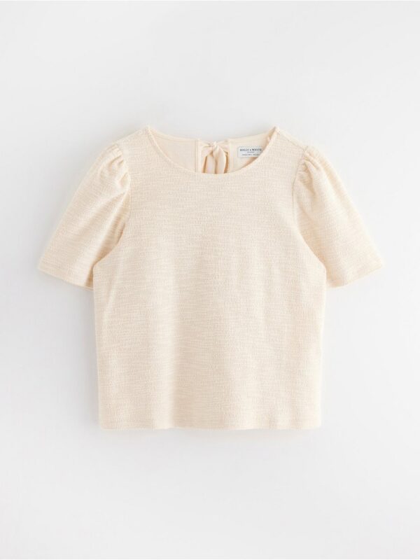 Short-sleeved top with texture - 3004125-300