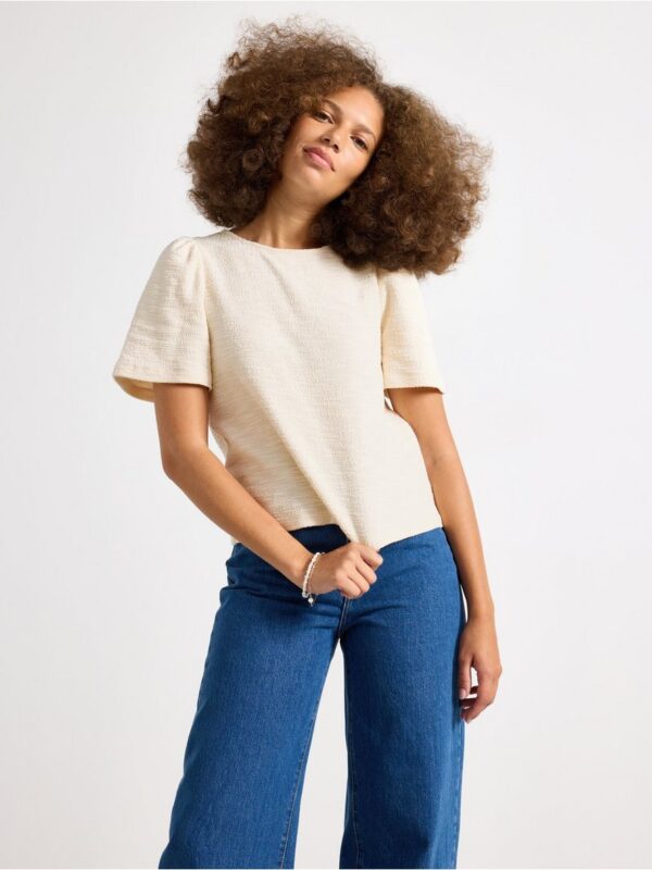 Short-sleeved top with texture - 3004125-300