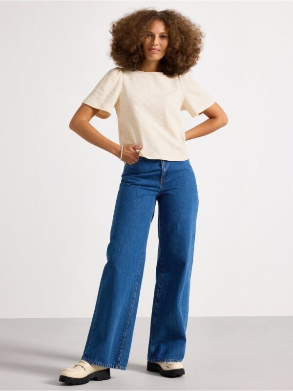 Short-sleeved top with texture - 3004125-300